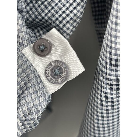 Zyia Active Button Down Shirt Slate Gray And White Check Size 3XL - Picture 9 of 9